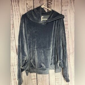 K Jordan 3X unbelievable gorgeous blue & soft Cozy Velvet Hoodie